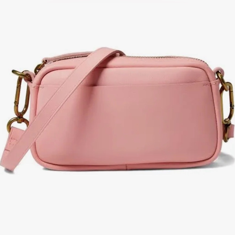 Madewell The Leather Carabiner Mini Crossbody Bag in Pink / Dried Blossom NEW - Picture 3 of 16